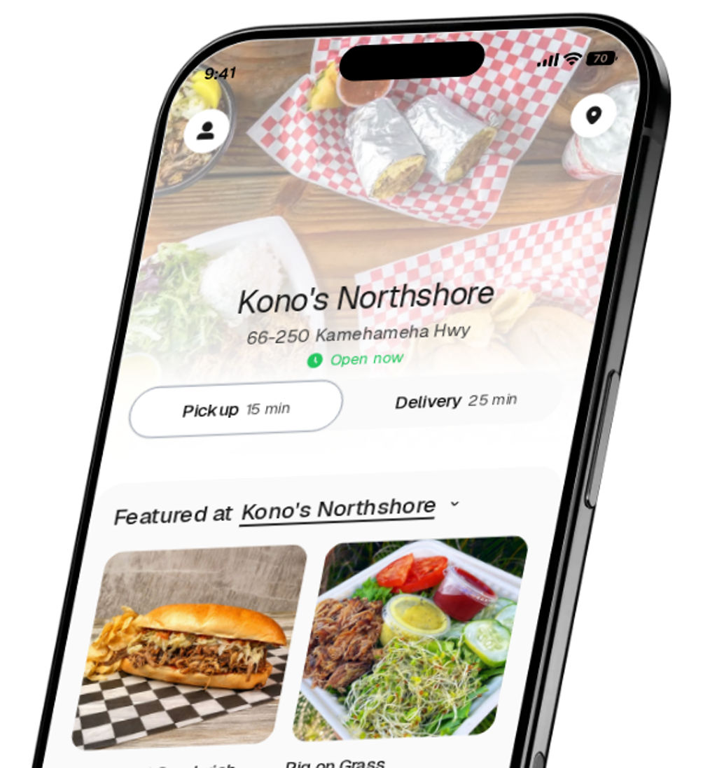 Kono's Northshore app preview
